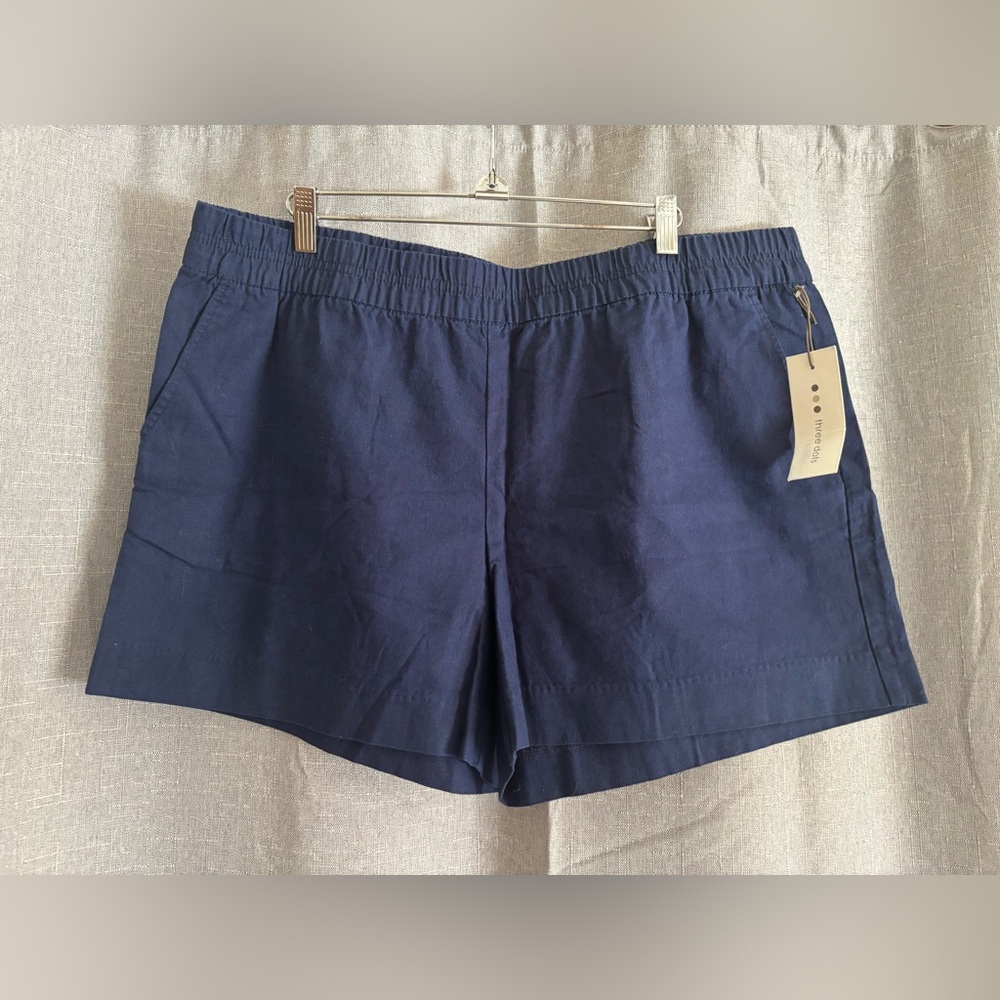 Three Dots Navy Dress Shorts